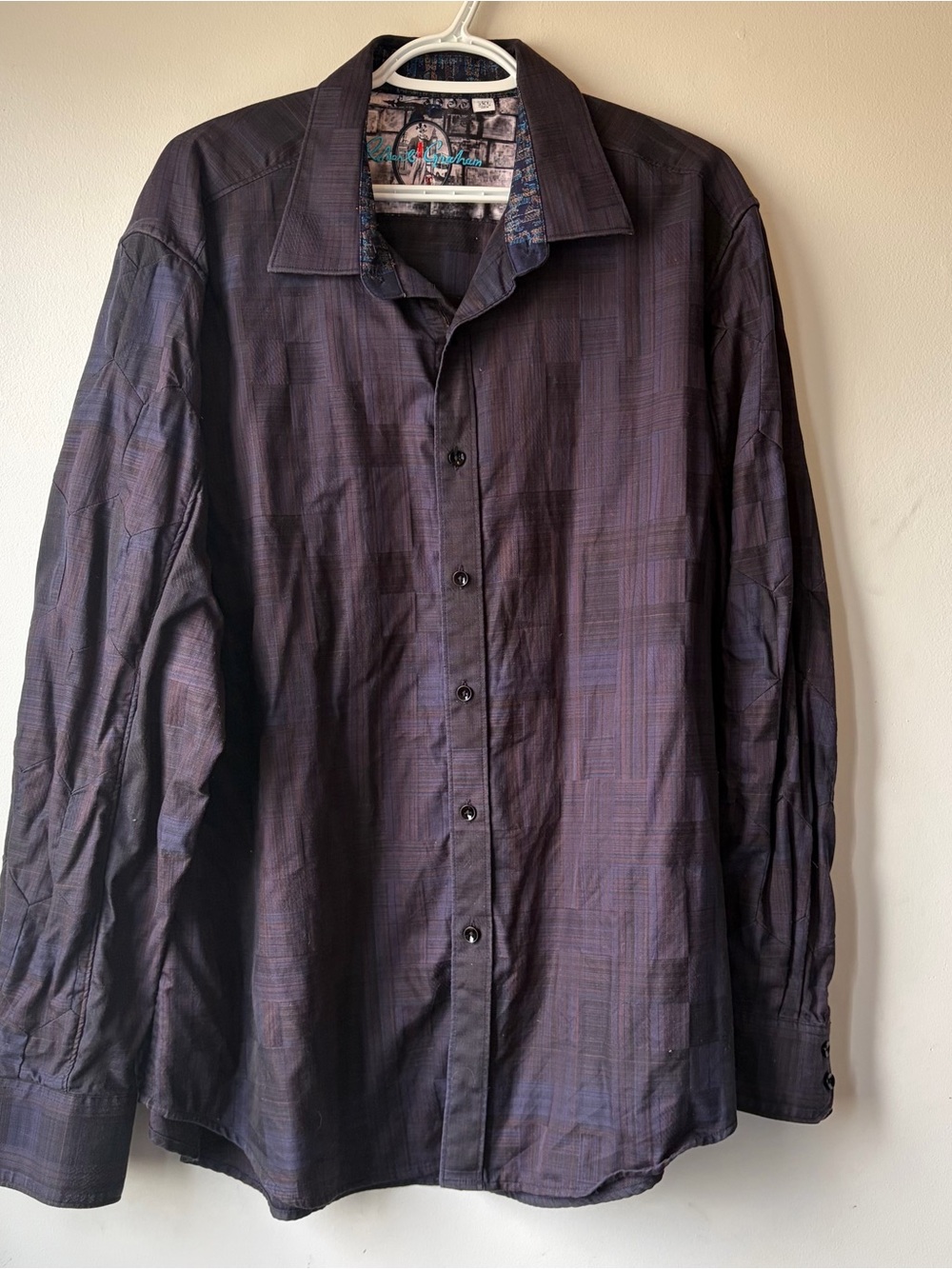 Robert Graham Men’s Purple Plaid Button-Down Shirt
